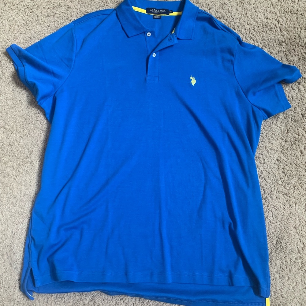 🎀3/$25🎀 size XXL US Polo Assn. dri-fit blue polo shirt.  NWOT.